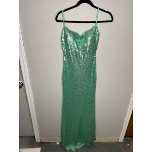 B. Darlin green sequin dress high low spaghetti strap open back sz 5/6 dress